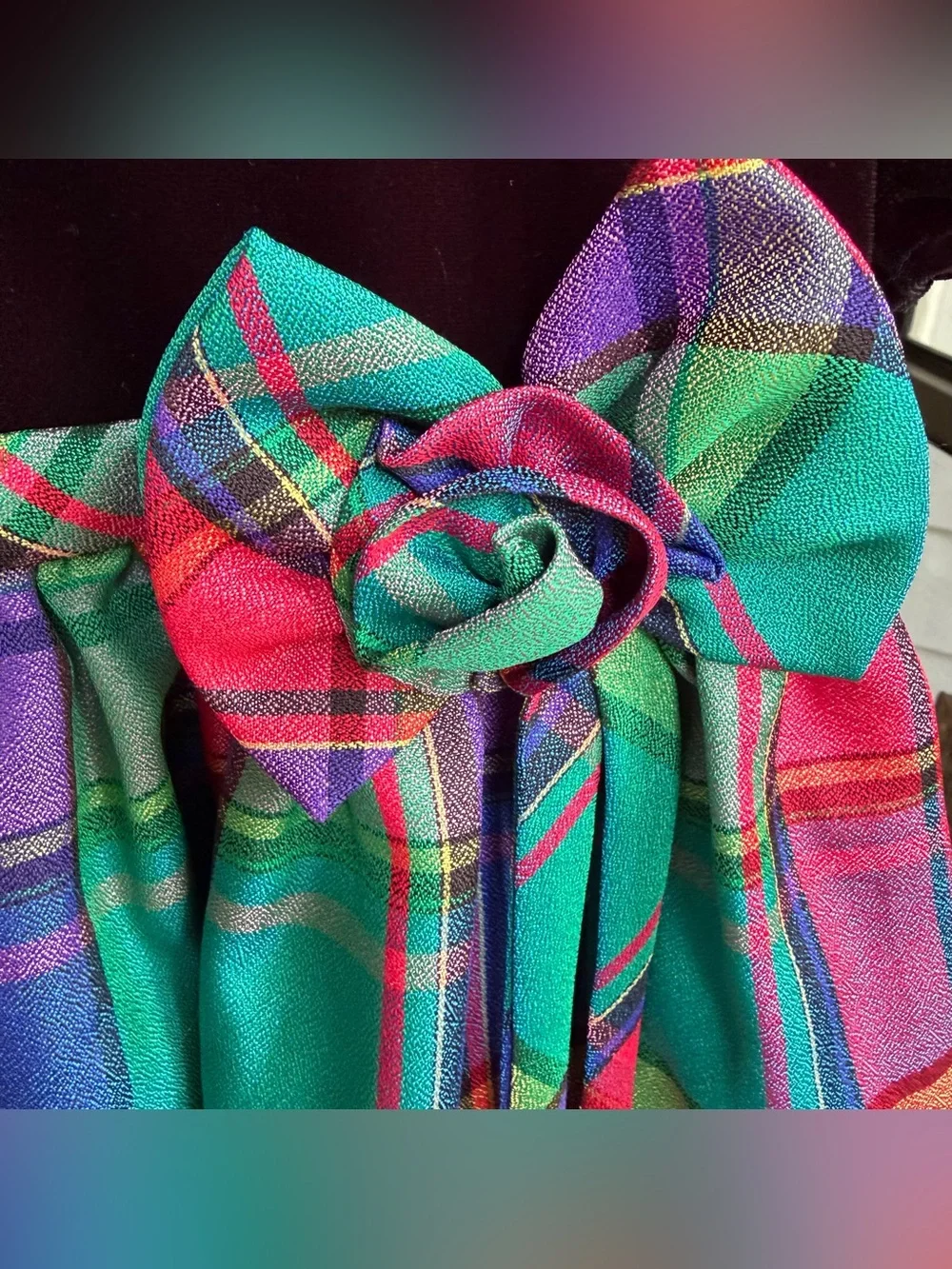 Youngland 3T Velvet Plaid Party Dress Puff Sleeve Twirl Dress